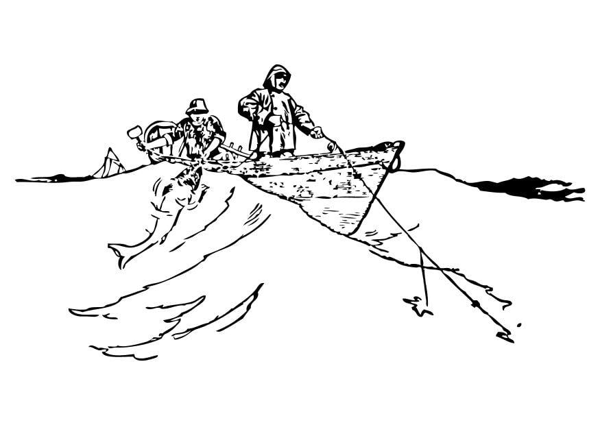 Dibujo para colorear pescadores