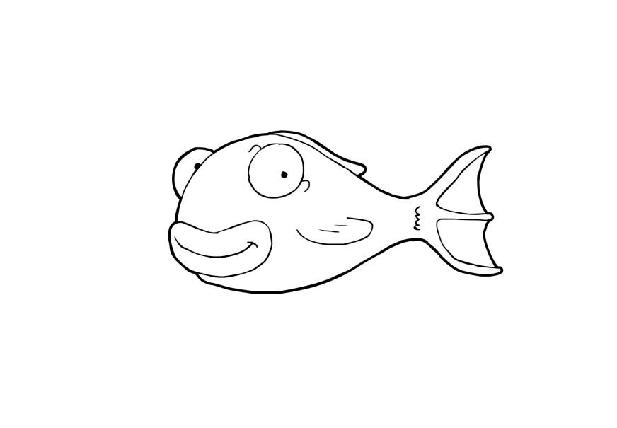 Dibujo para colorear pez