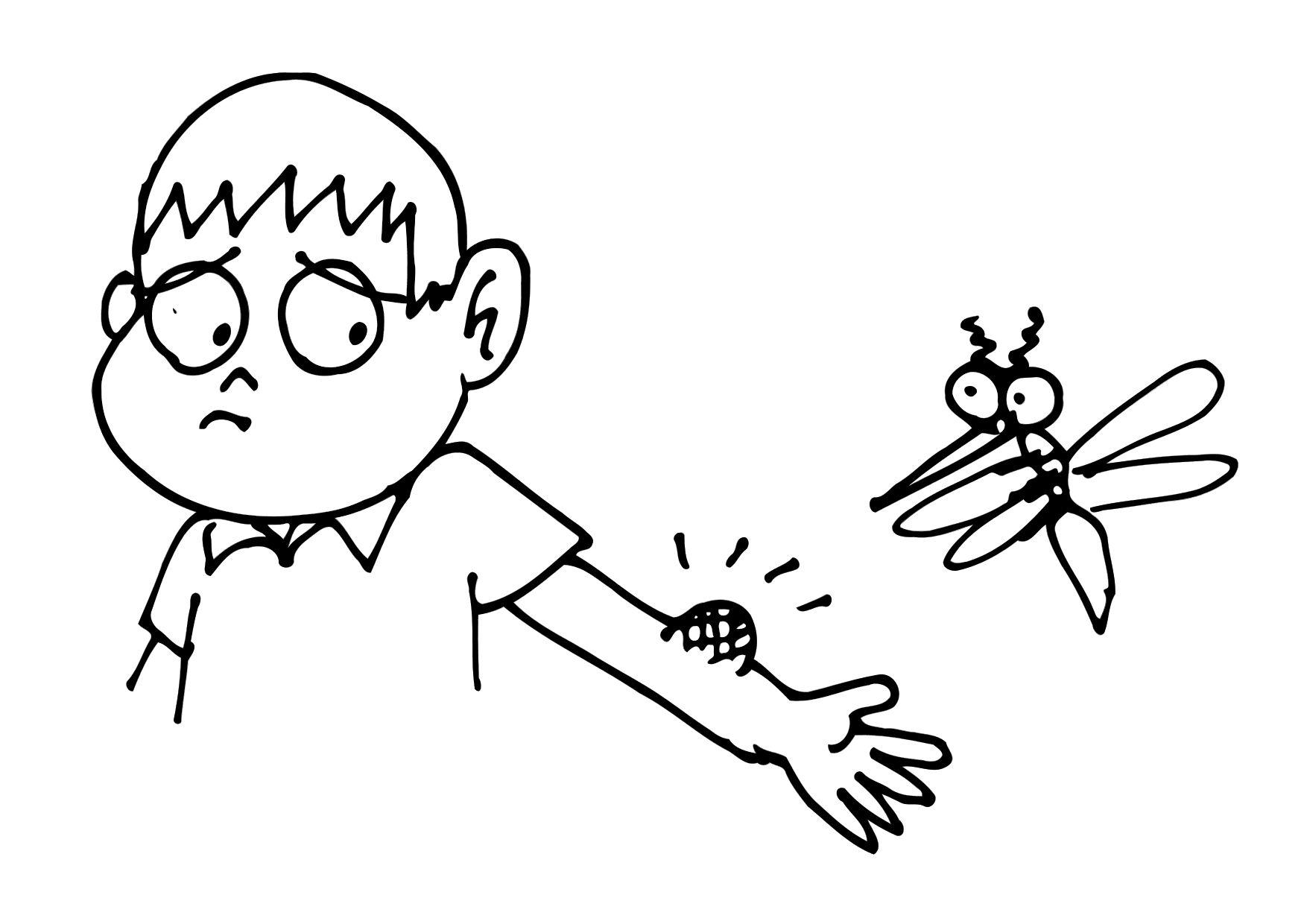 Dibujo para colorear picadura de mosquito