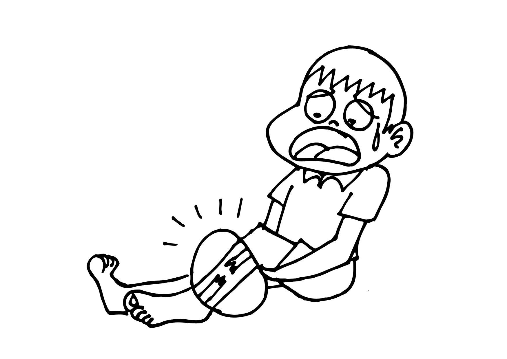 Dibujo para colorear pierna rota
