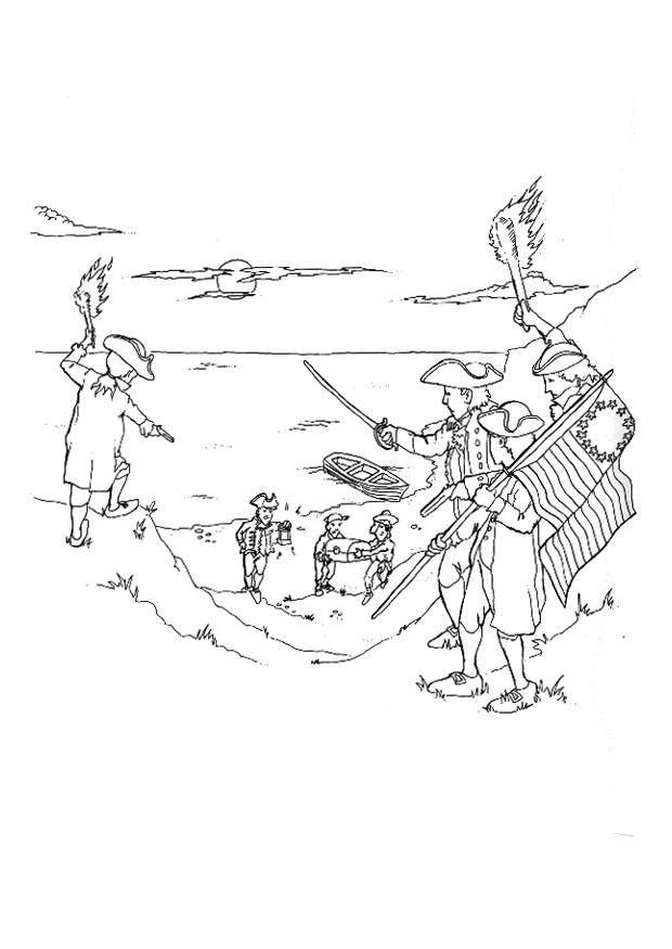 Dibujo para colorear piratas detenidos por los guardacostas