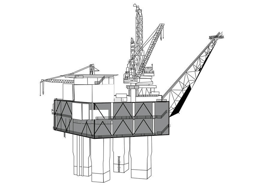 Dibujo para colorear plataforma de perforaciA³n
