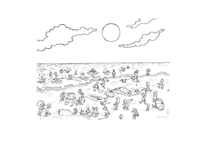 Dibujo para colorear playa