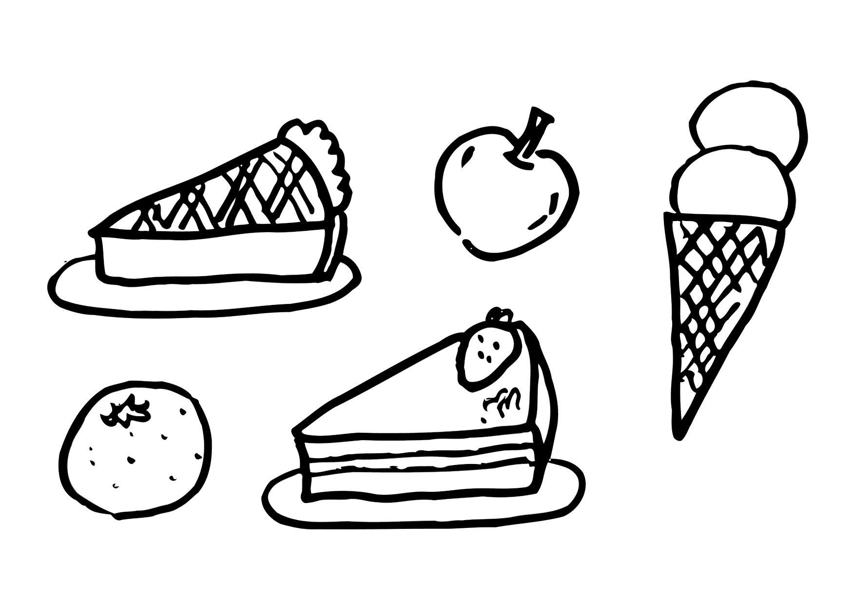 Dibujo para colorear postre