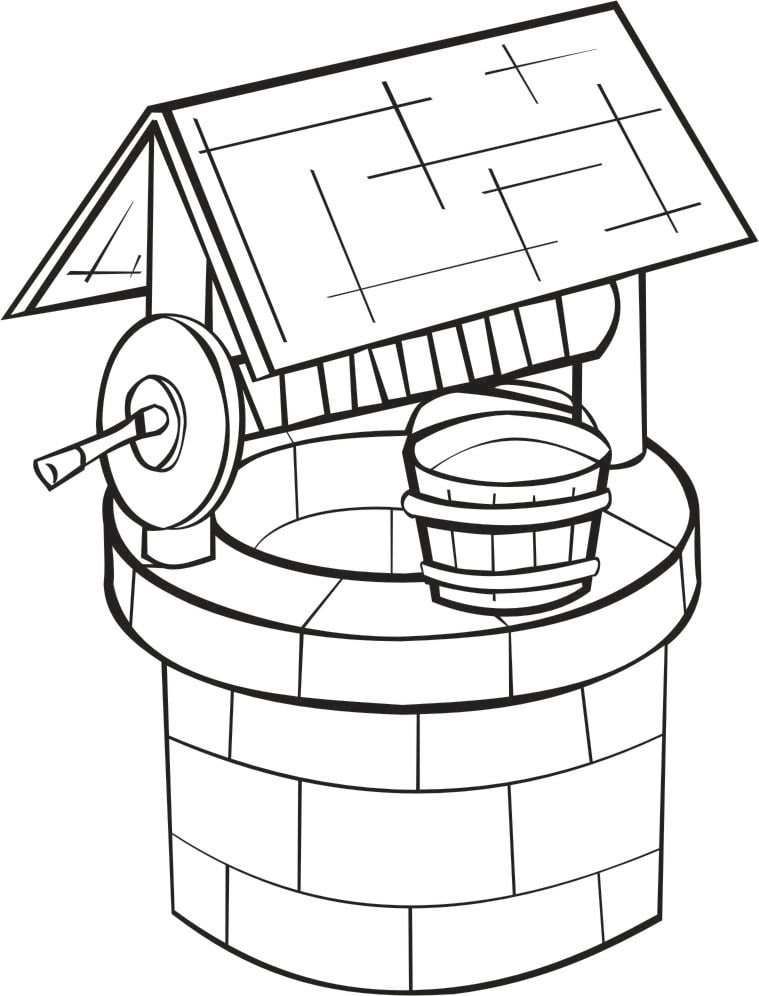 Dibujo para colorear pozo de agua