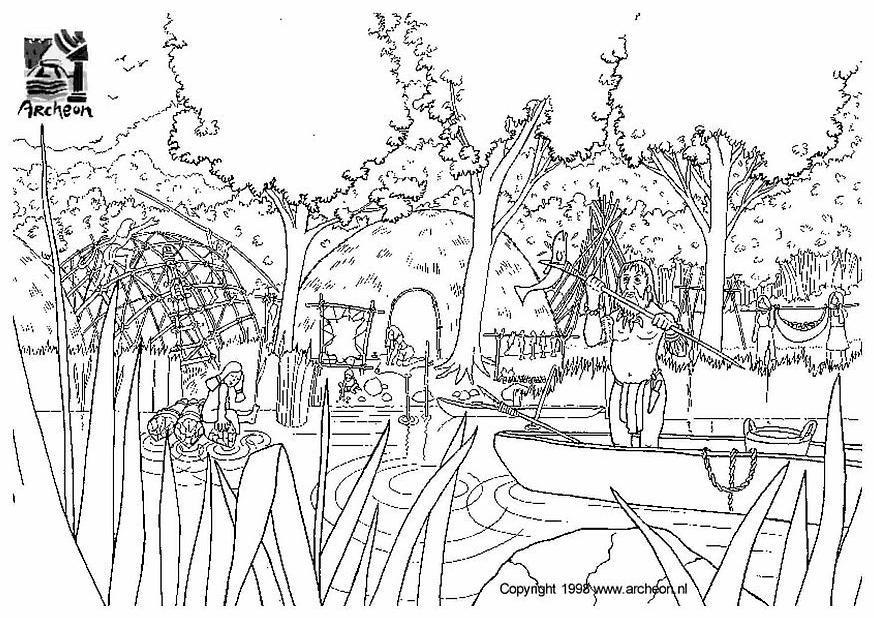 Dibujo para colorear prehistoria
