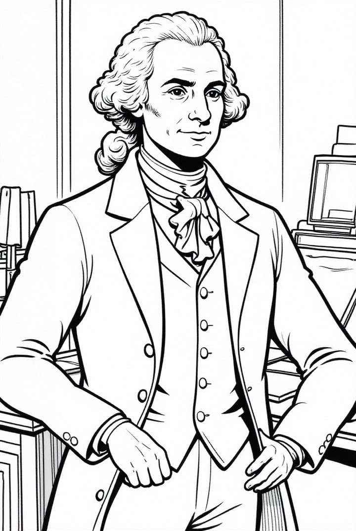 Dibujo para colorear presidente george washington