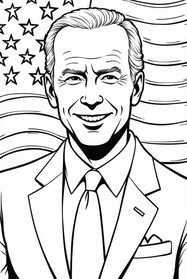 Dibujo para colorear presidente joe biden