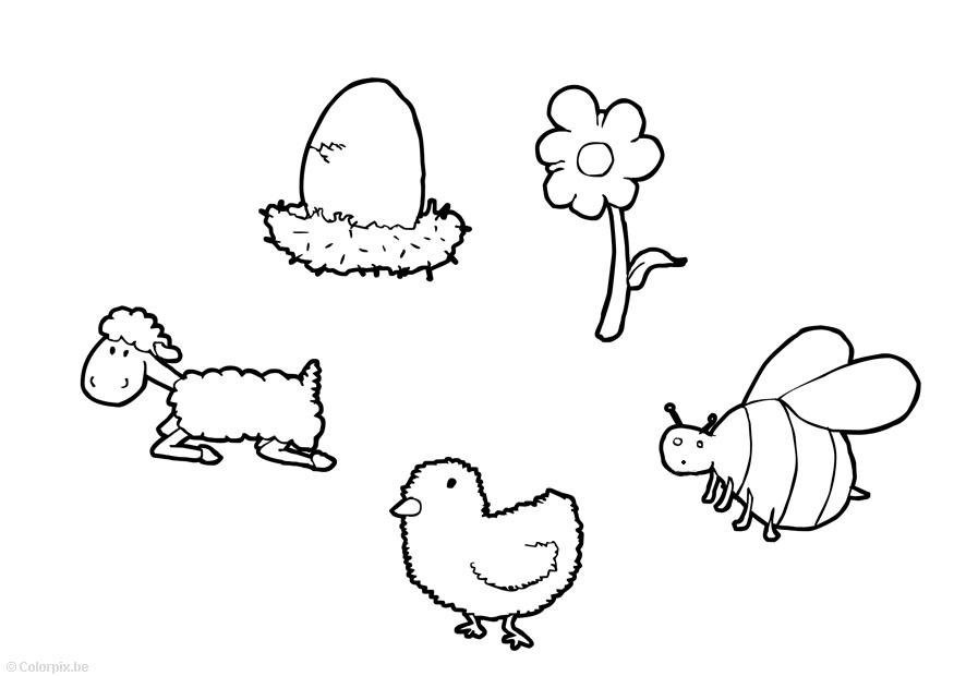Dibujo para colorear primavera