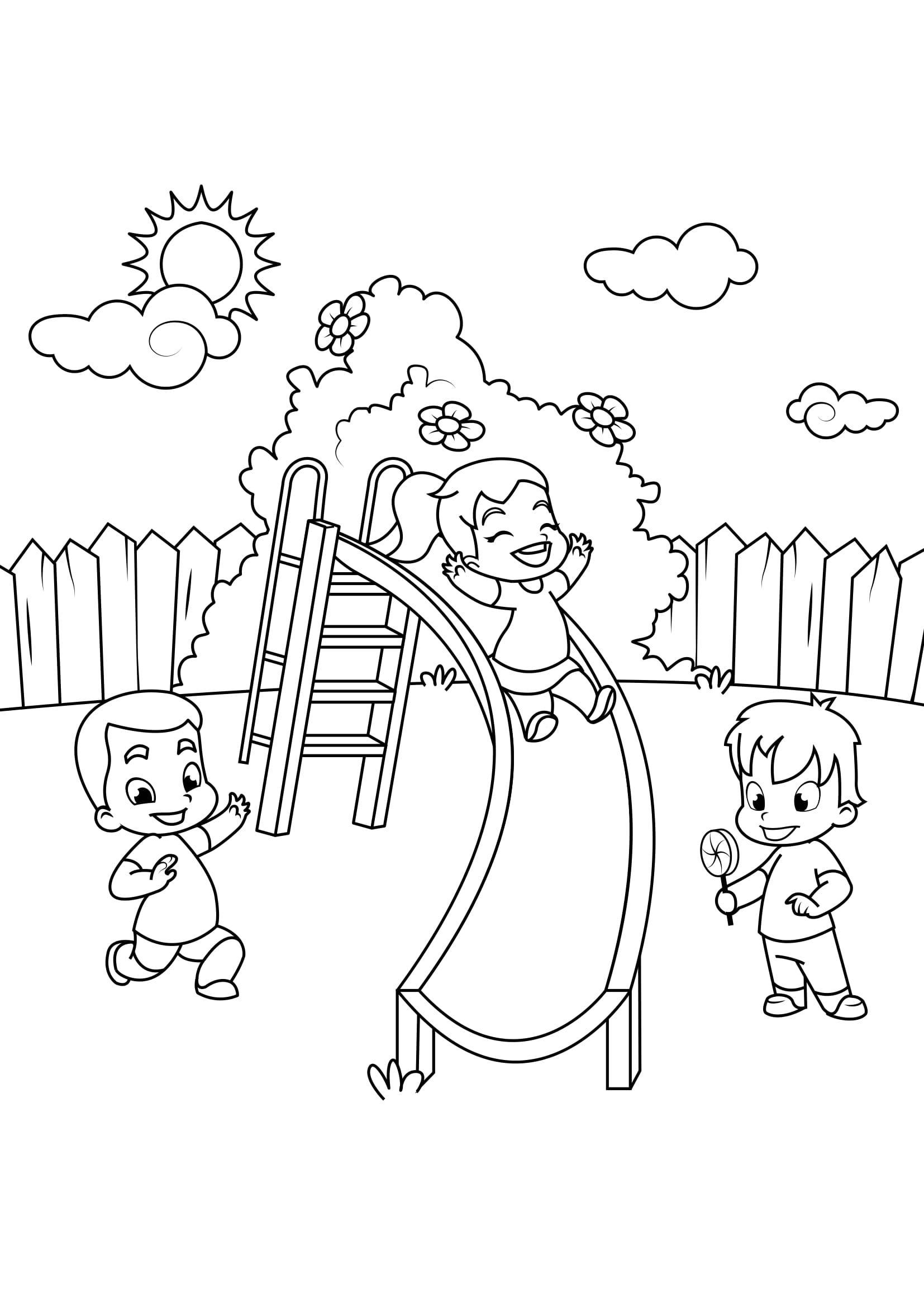 Dibujo para colorear primavera en el jardA­n