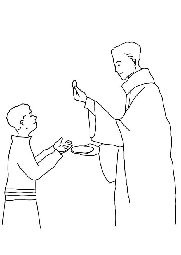 Dibujo para colorear primera comuniA³n