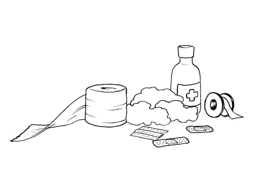 Dibujo para colorear primeros auxilios