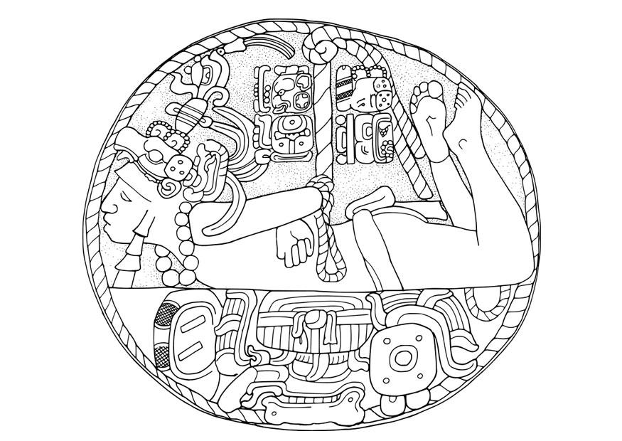 Dibujo para colorear prisionero maya