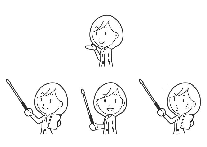 Dibujo para colorear profesora