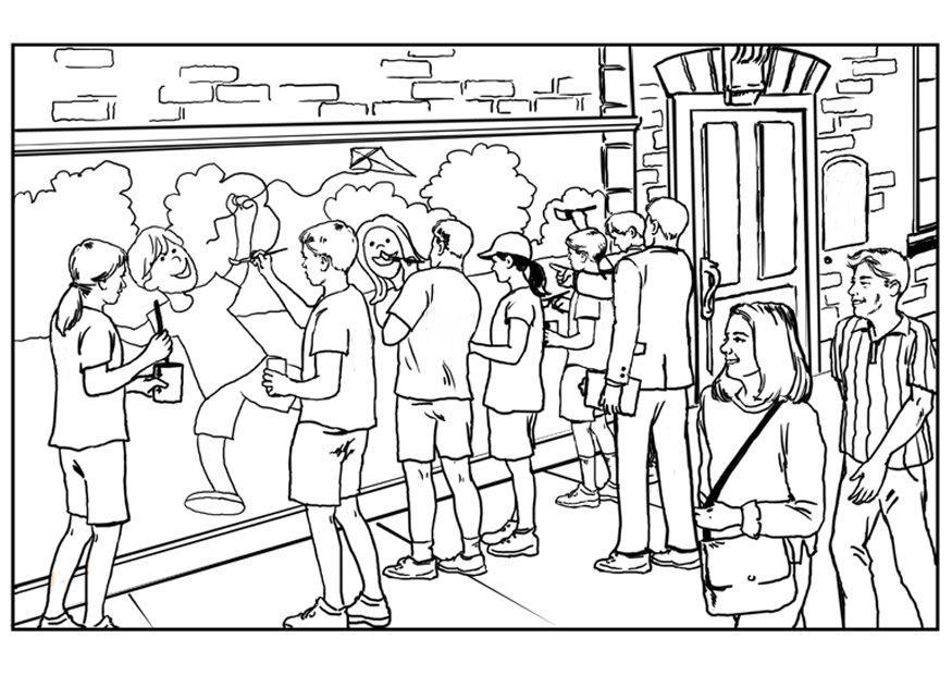 Dibujo para colorear proyecto de arte