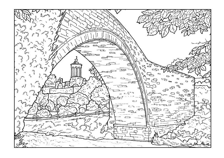 Dibujo para colorear puente