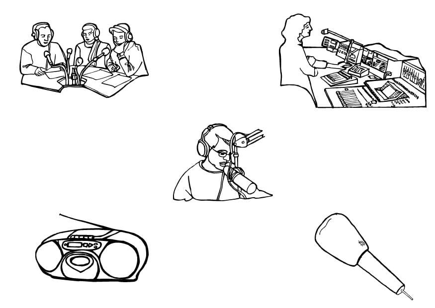 Dibujo para colorear radio