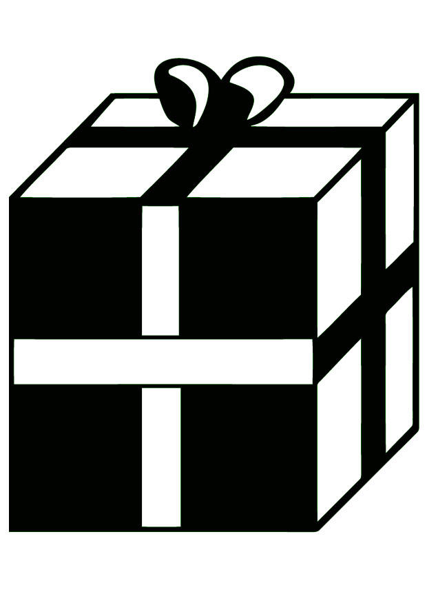 Dibujo para colorear regalo de navidad