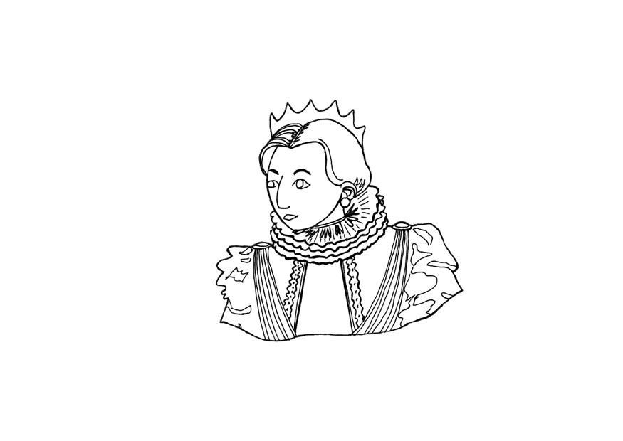 Dibujo para colorear reina