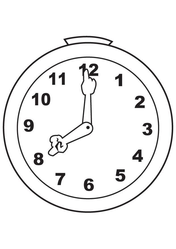 Dibujo para colorear reloj