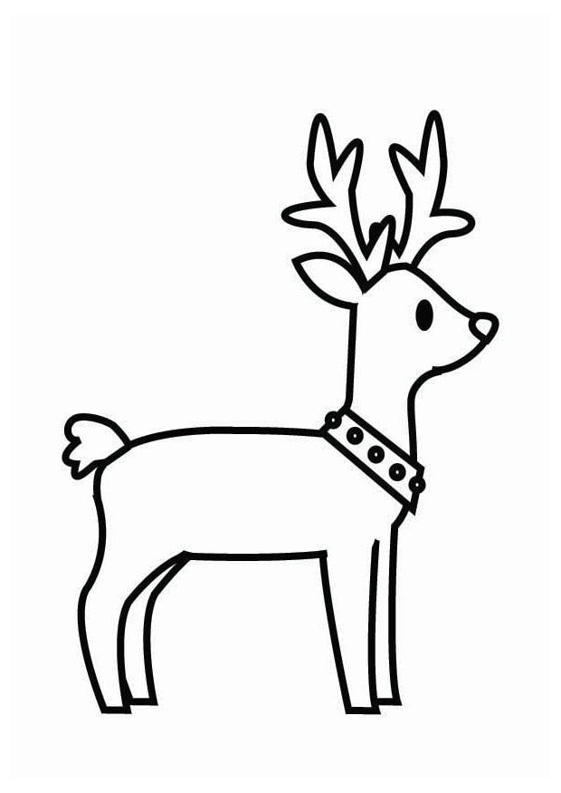 Dibujo para colorear reno de navidad