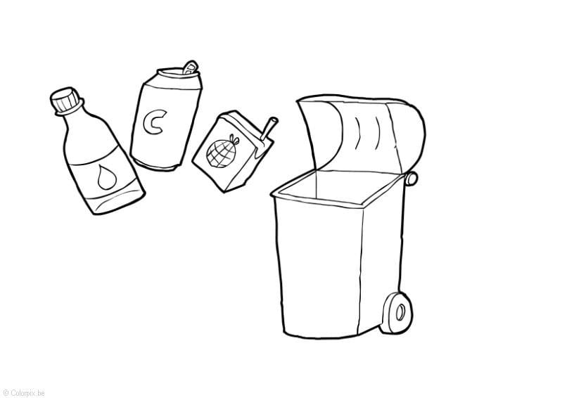 Dibujo para colorear residuos sA³lidos