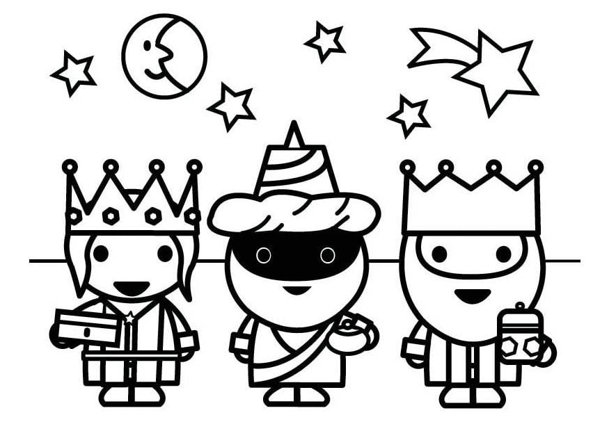 Dibujo para colorear reyes magos