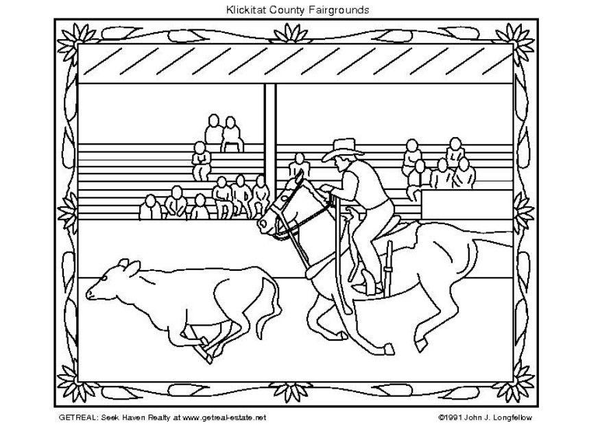 Dibujo para colorear rodeo americano