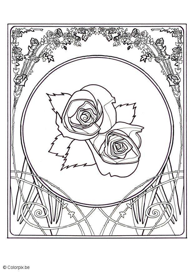 Dibujo para colorear rosas
