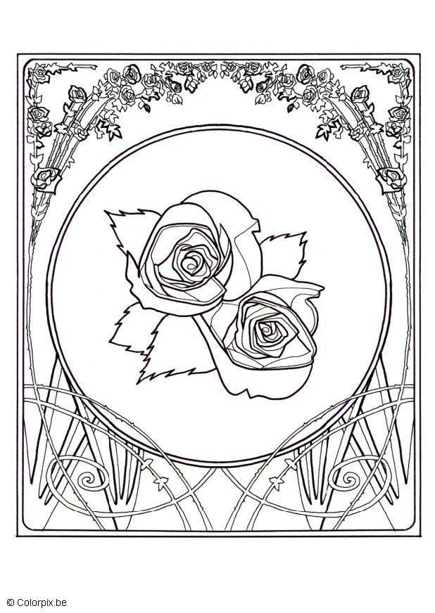 Dibujo para colorear rosas
