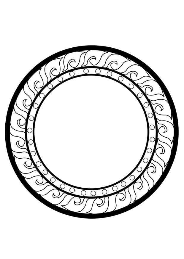 Dibujo para colorear rueda dharma
