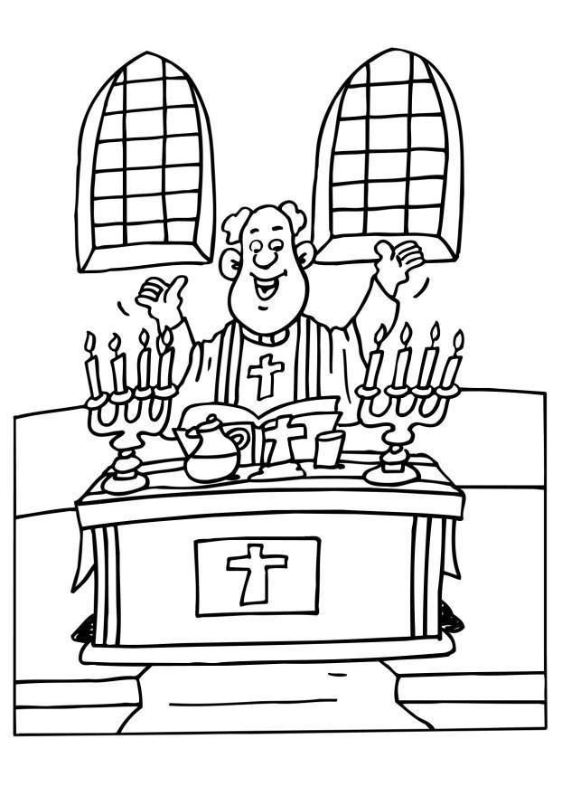 Dibujo para colorear sacerdote