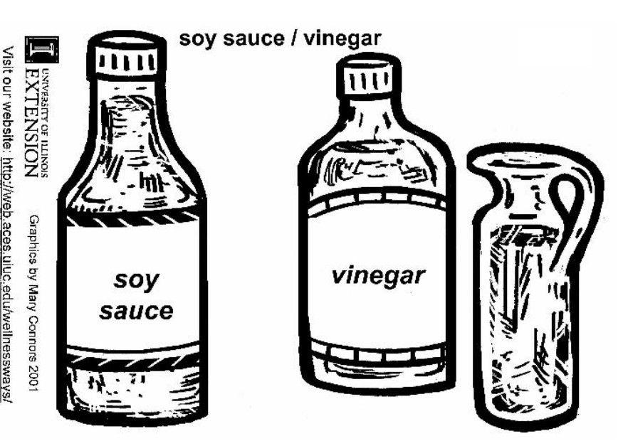Dibujo para colorear salsa de soja - vinagre