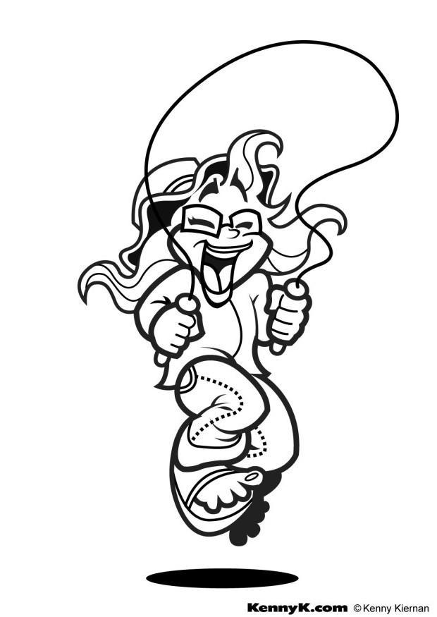 Dibujo para colorear saltar con comba