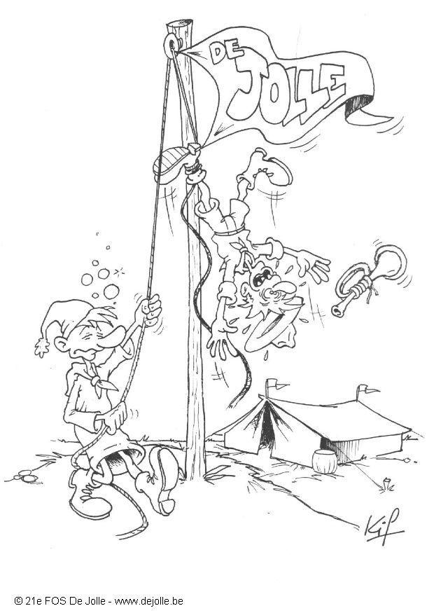 Dibujo para colorear saludo a la bandera