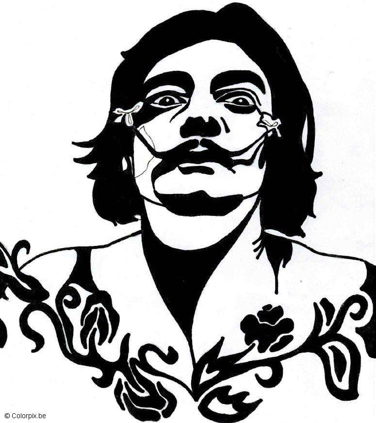 Dibujo para colorear salvador dali
