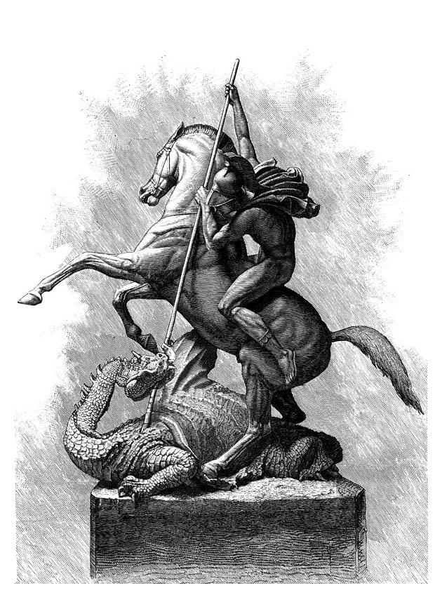 Dibujo para colorear san jorge y el dragA³n
