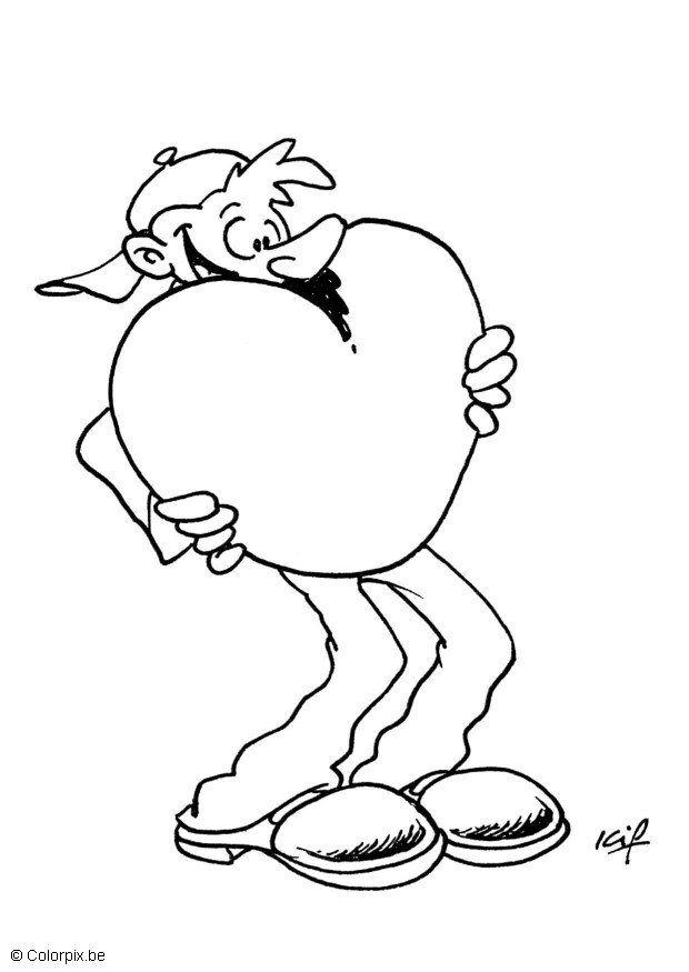 Dibujo para colorear san valentA­n