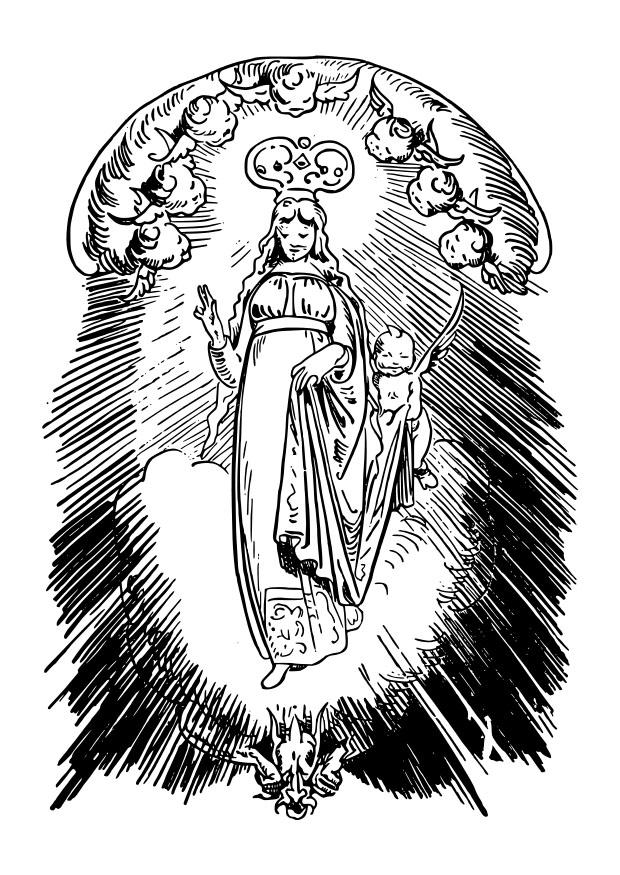 Dibujo para colorear santa marA­a
