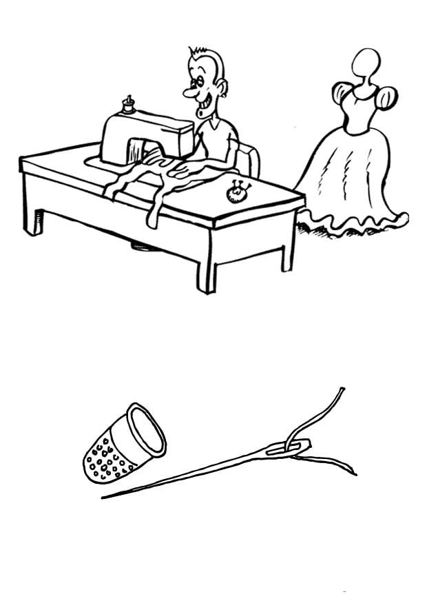 Dibujo para colorear sastre