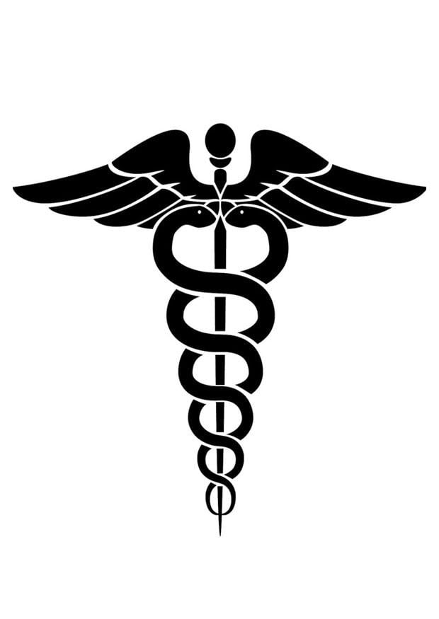 Dibujo para colorear sA­mbolo de la medicina