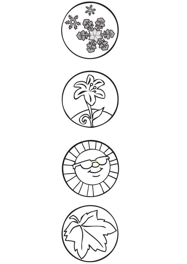 Dibujo para colorear sA­mbolos de las estaciones