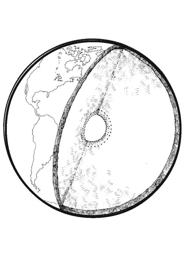 Dibujo para colorear secciA³n de la tierra