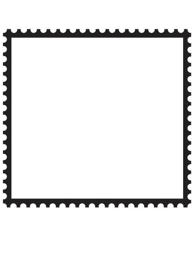 Dibujo para colorear sello cuadrado