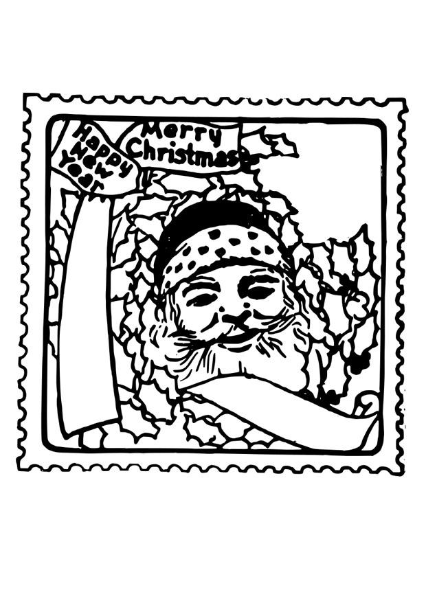 Dibujo para colorear sello de navidad