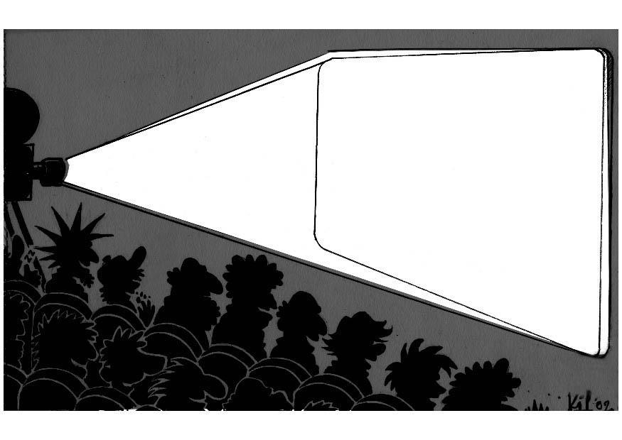 Dibujo para colorear sesiA³n de cine en negro