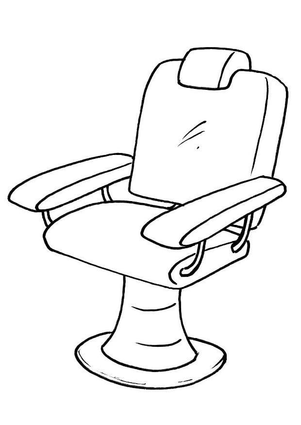 Dibujo para colorear silla del peluquero