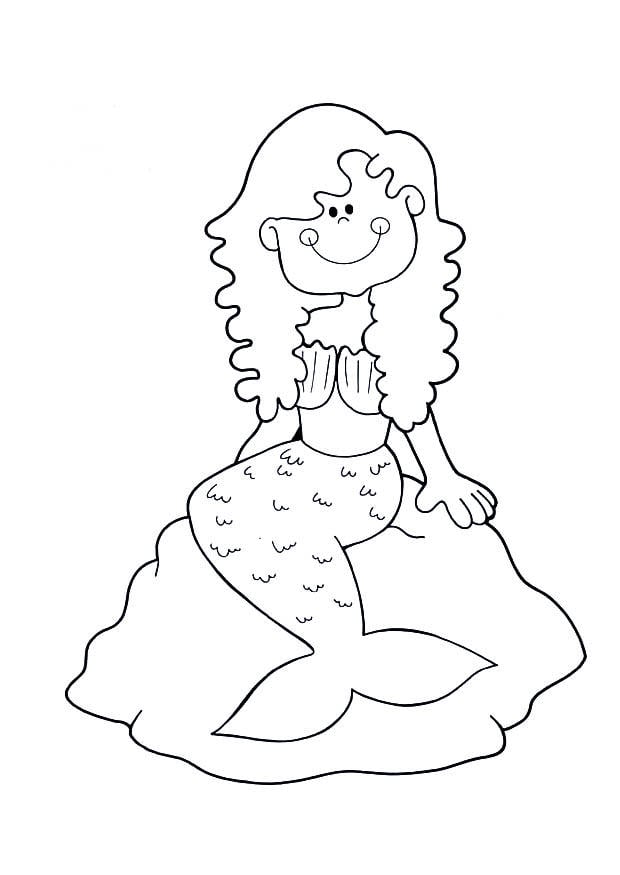 Dibujo para colorear sirena