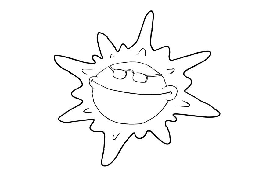 Dibujo para colorear sol