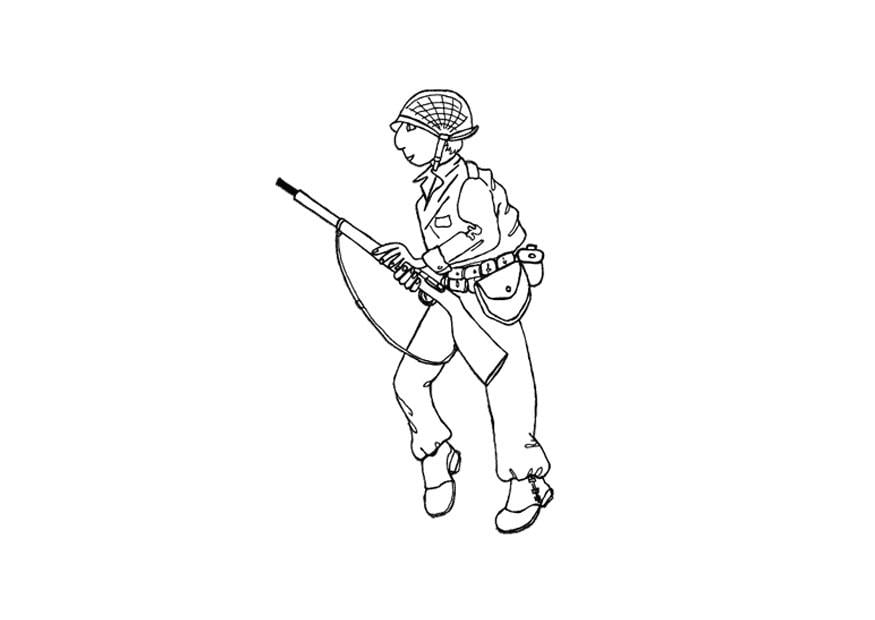 Dibujo para colorear soldado